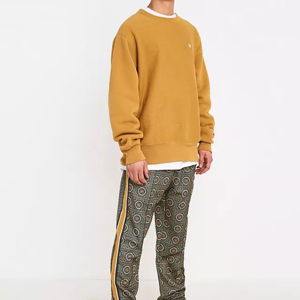 Urban Outfitters Geometric Patterned Joggers - Black and Gold.